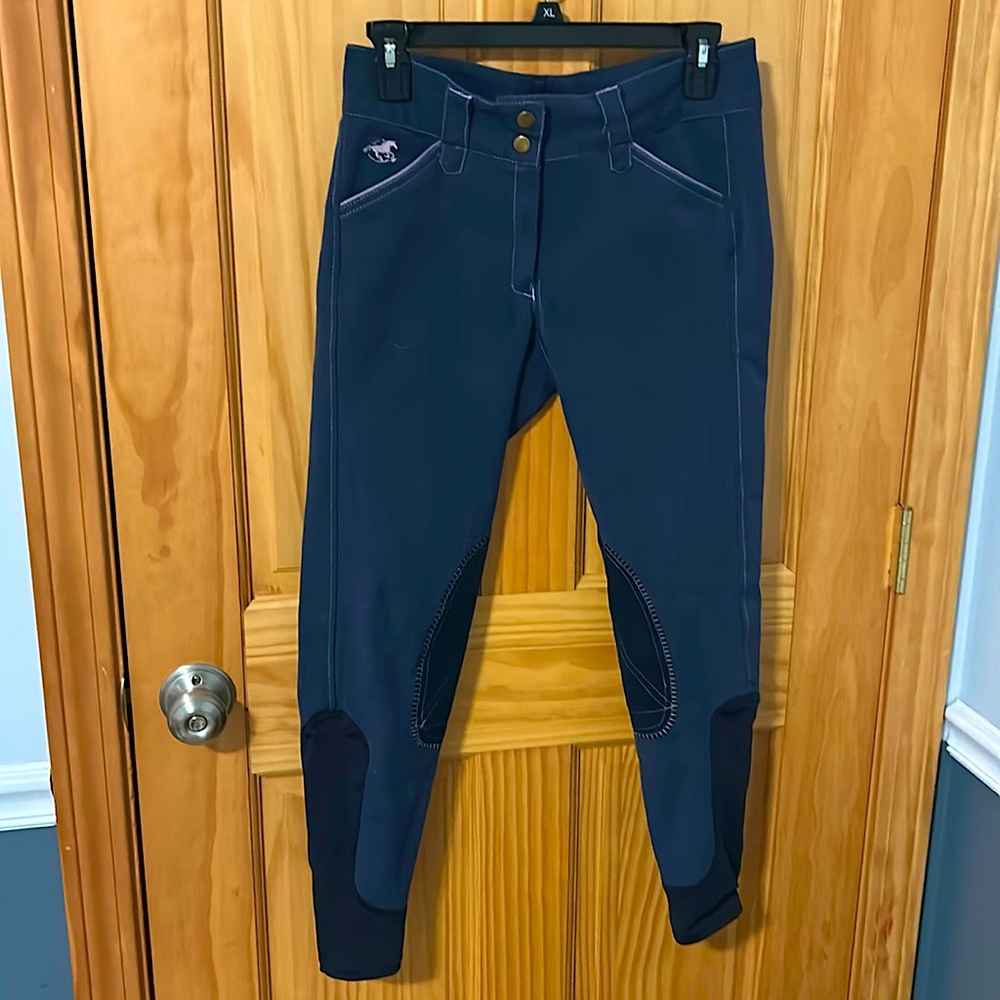 Navy blue SmartPak breeches, used only a few times with no stains or tears.